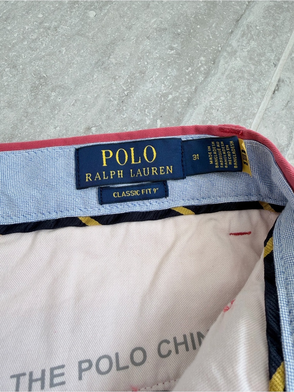 Polo Ralph Lauren Classic Fit Chino Shorts Mens 31 Red Coral Stretch Cotton - Picture 6 of 11